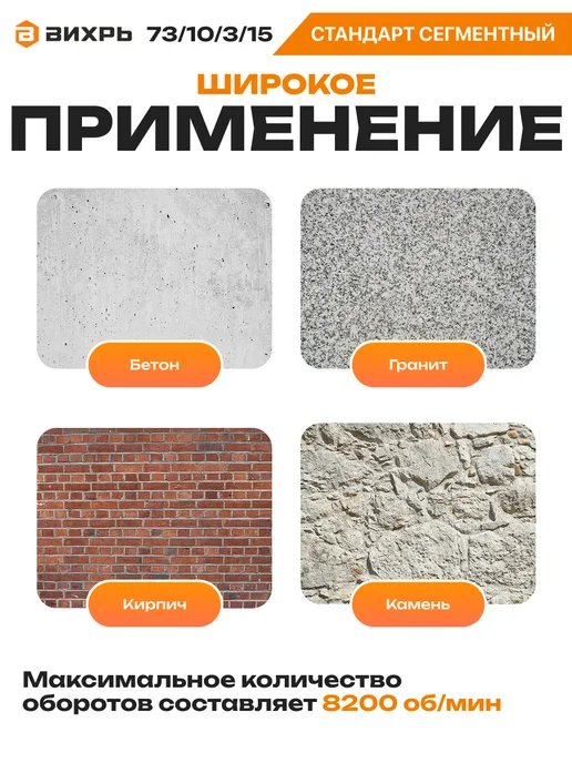 ВИХРЬ Диск алмазный СТАНДАРТ, 180 х 22,2 мм, 180x22.2 мм, фото 2