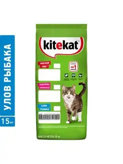 Корм для взрослых кошек, рыба 15кг Kitekat 103387849 купить за 3 201 ₽ в интернет-магазине Wildberries