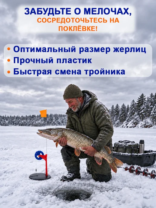 153 рыбы Жерлица для зимний рыбалки оснащенная, синий, фото 4