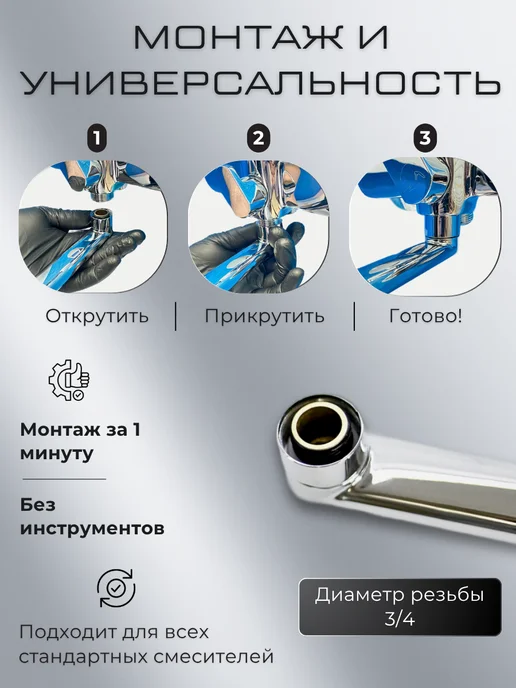 San-Serv Излив к смесителю для ванной, вариант, фото 4