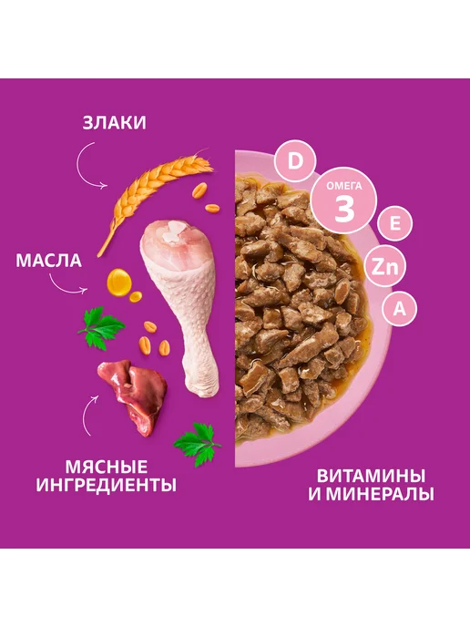 WHISKAS Влажный корм для котят, рагу с курицей 28х75 гр, 28x75, 75 г, фото 7