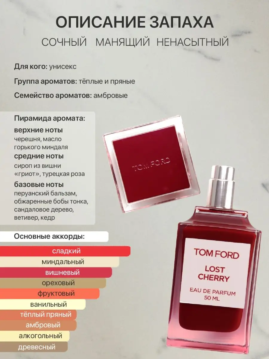 Масляные духи по мотивам Tom Ford Lost Cherry lada perfume 103444846 купить  за 300 ₽ в интернет-магазине Wildberries