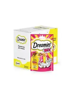 Лакомство для кошек, подушечки, говядина и сыр 6х60гр Dreamies 103445030 купить за 424 ₽ в интернет-магазине Wildberries