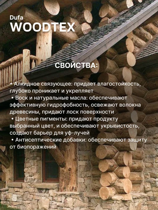 dufa Декоративная пропитка для дерева Woodtex дуб 0,9 л, 0,9 л, фото 3