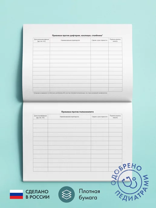 piece of sheet Прививочный сертификат 156 у-93 с обложкой, вариант, фото 6