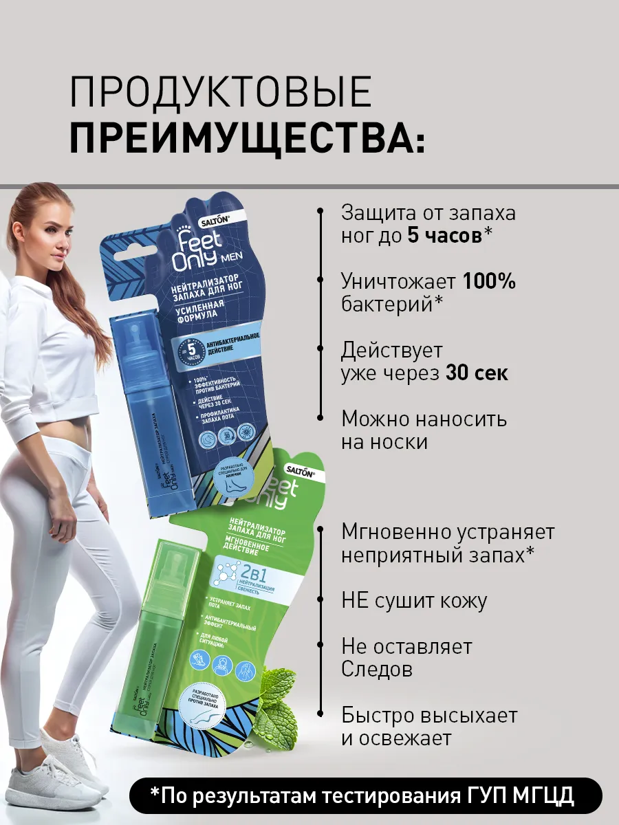 Нейтрализатор запаха для ног дезодорант Salton feet only 103556043 купить  за 418 ₽ в интернет-магазине Wildberries