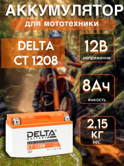 Delta Аккумулятор мото 12В 8Ah, вариант