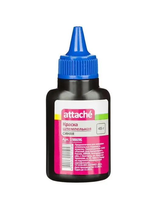 Attache Краска штемпельная синяя 45 гр, 45 г