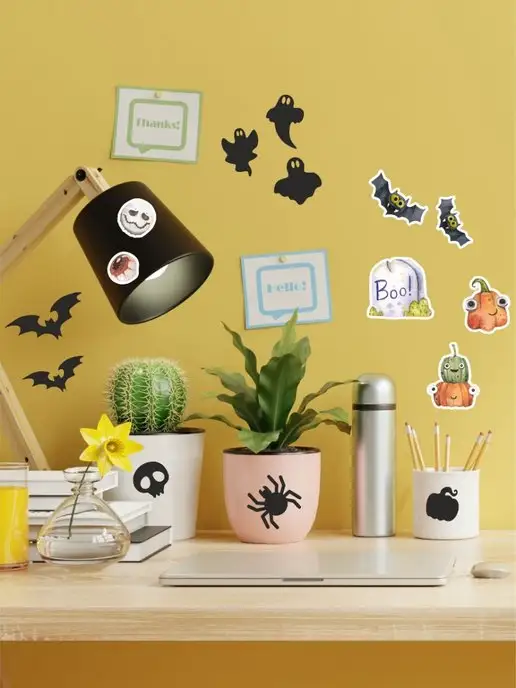 Lisadecor Хеллоуин декор,Halloween тыква,наклейки, черный