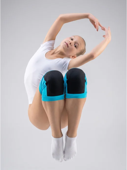 Grace Dance Наколенники для танцев и спорта защитные усиленные, голубой, фото 7