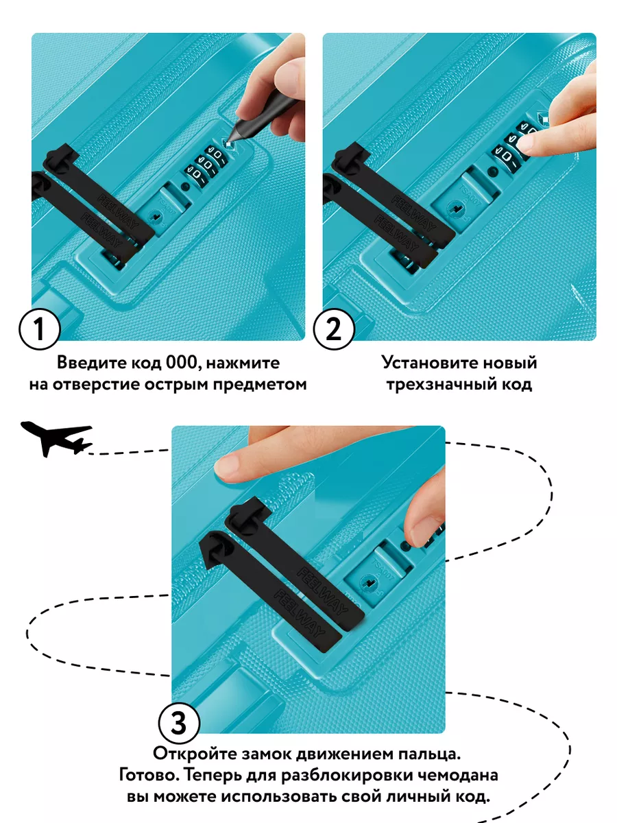 Чемодан на колесах дорожный Чемодан S Чемодан ручная кладь FEEL WAY  103781741 купить в интернет-магазине Wildberries