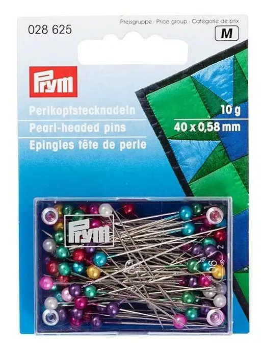 Prym Булавки с жемчужной головкой, серый