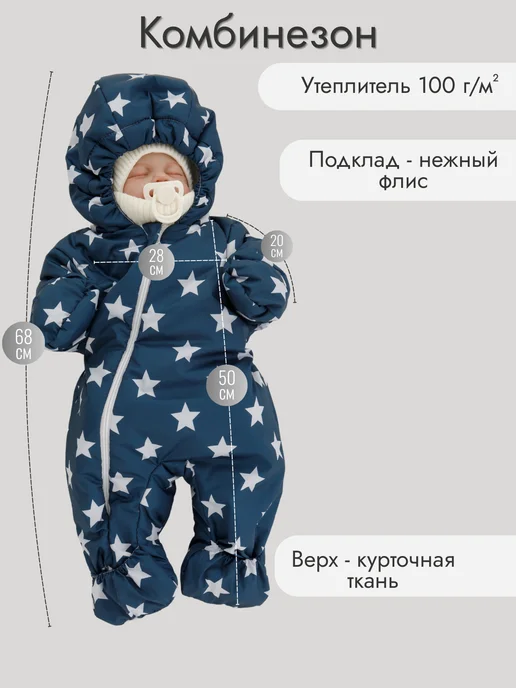 Mamamara Конверт на выписку зима новорожденного, синий, фото 8