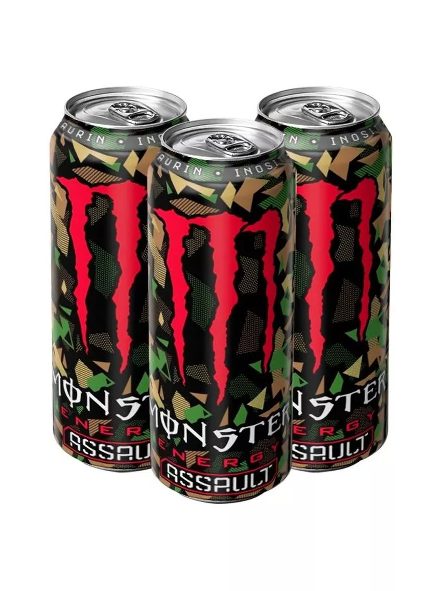 Энергетический напиток Монстр Assault кола, 500 мл Monster Energy 104027949  купить в интернет-магазине Wildberries