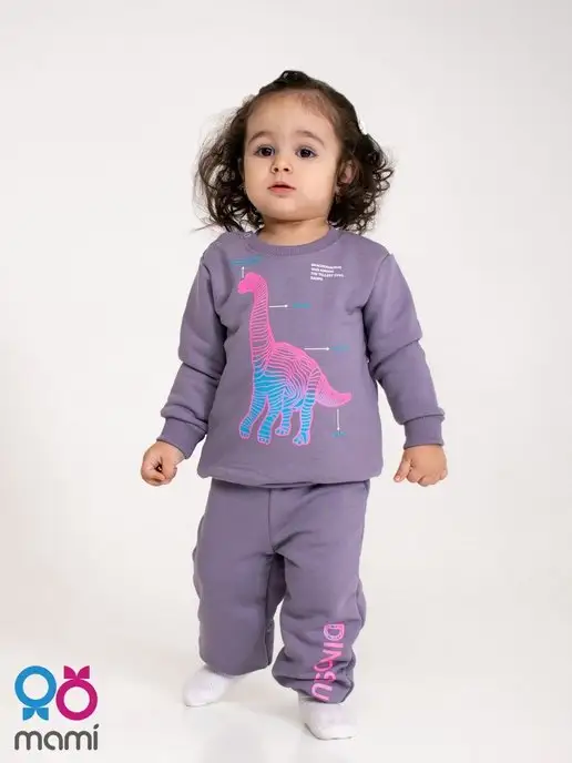 Mami-kids Костюм спортивный для новорожденных детей, фиолетовый, фото 3