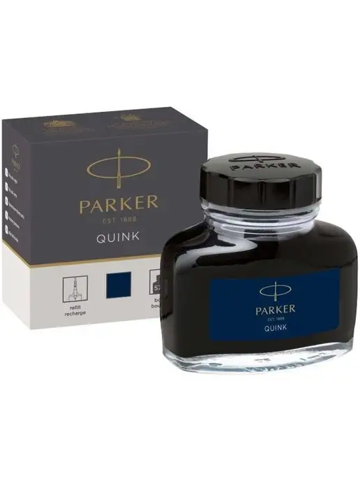 PARKER Чернила для перьевой ручки темно-синие во флаконе Паркер, синий, фото 2
