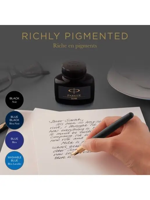 PARKER Чернила для перьевой ручки темно-синие во флаконе Паркер, синий, фото 5