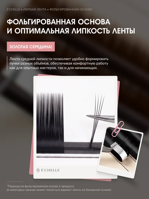E'CHELLE Ресницы для наращивания изгиб J 0,10 5-12 мм черные Эшель, черный, фото 6