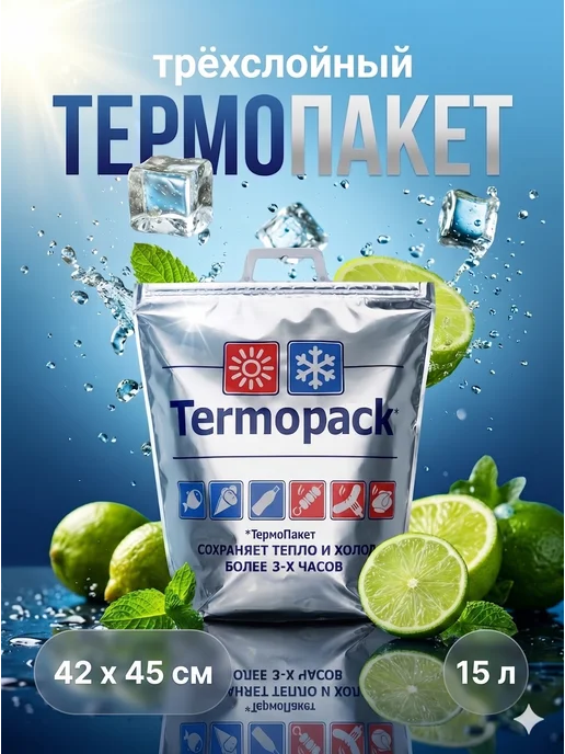 Сима-Ленд & UPAK LAND Пакет холодильник термопакет, серый