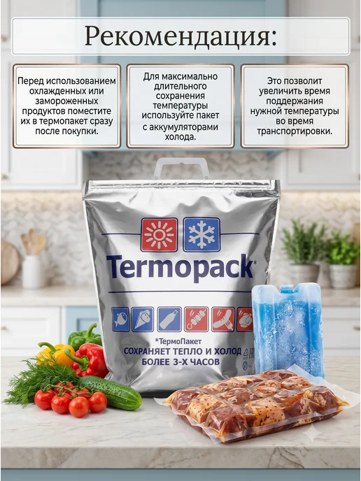 Сима-Ленд & UPAK LAND Пакет холодильник термопакет, серый, фото 5