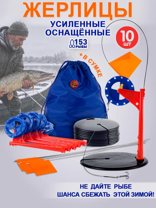 153 рыбы Жерлица для зимний рыбалки усиленная, синий