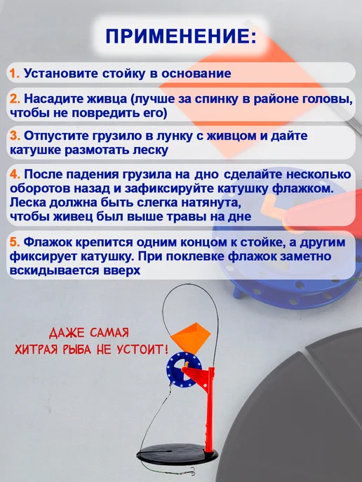 153 рыбы Жерлица для зимний рыбалки усиленная, синий, фото 7