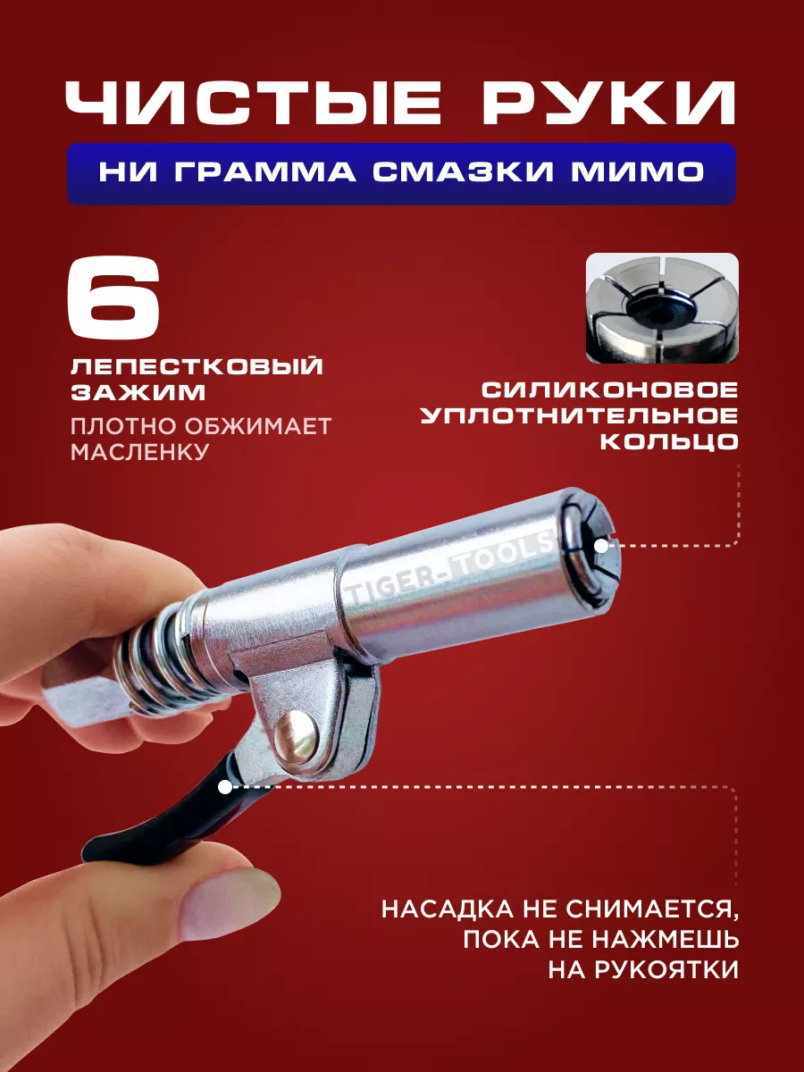 Головка наконечник на плунжерный шприц для смазки насадка Tiger Tools  104334927 купить за 632 ₽ в интернет-магазине Wildberries