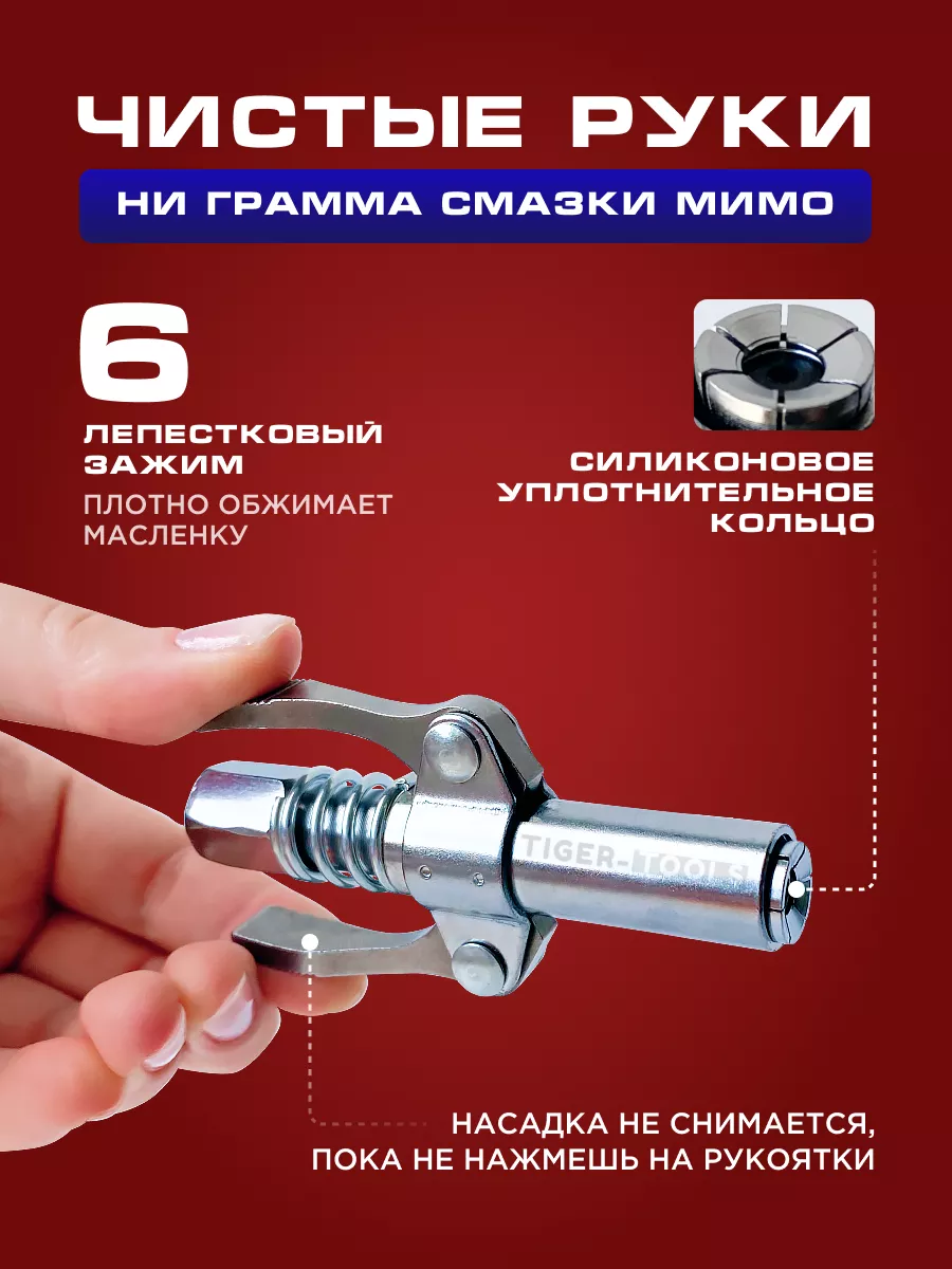 Насадка наконечник на плунжерный шприц для смазки головка Tiger Tools  104336069 купить за 403 ₽ в интернет-магазине Wildberries