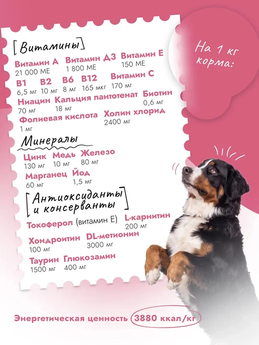 Сухой корм Best dinner для собак, крупные, средние, телятина, 12 кг, фото 5