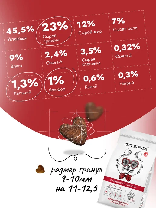 Сухой корм Best dinner Маленьких для собак, ягненок, 10 кг, фото 8