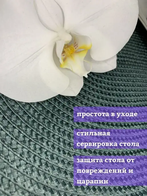 I.dea Плейсмат Салфетки сервировочные на стол под тарелки, зеленый, фото 4