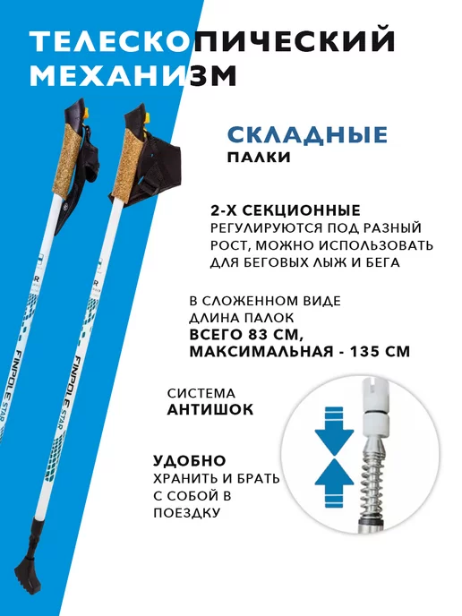 Finland Brand Палки для скандинавской ходьбы телескопические, карбон 60%, вариант, фото 7