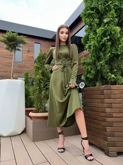 Платье летнее праздничное из шелка на завязках Albina.Fashion 104496279 купить за 2 794 ₽ в интернет-магазине Wildberries