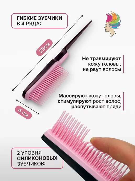 FANTOMHEADS Расческа для начеса силиконовая, вариант, фото 2