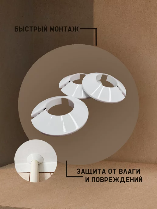 Колорит Эль Обвод трубы для натяжного потолка декоративный 27 мм, 7 шт, 7 шт, фото 2