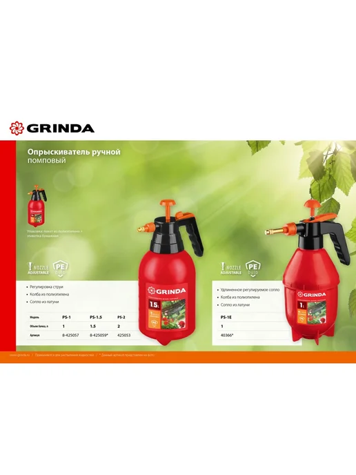 Grinda Опрыскиватель 1 л, PS-1, 8-425057, 1 л, фото 4