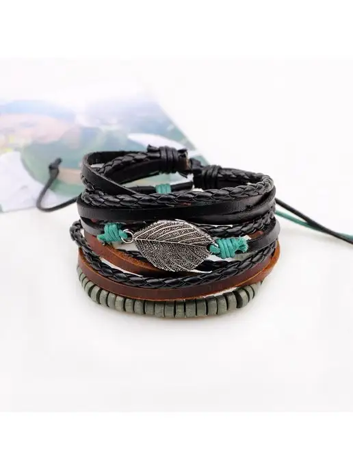 Носикулон Браслеты на руку "Leather Rich", 4 шт, 4 шт, фото 6