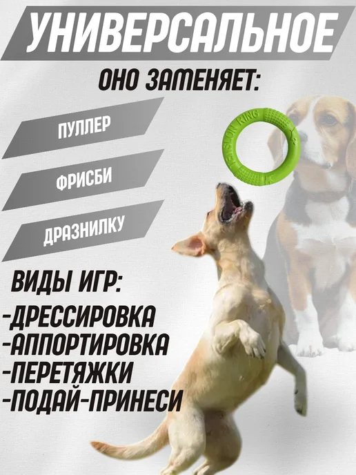PETSTEP Кольцо пуллер для собак прочное (как фрисби) 18 см, зеленый, фото 4