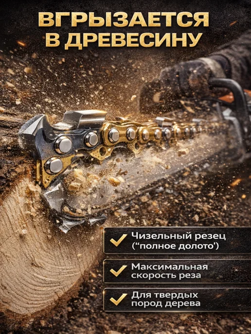 GaminGo Цепь пильная для пилы 45 звеньев шины 12 дюймов, желтый, фото 2