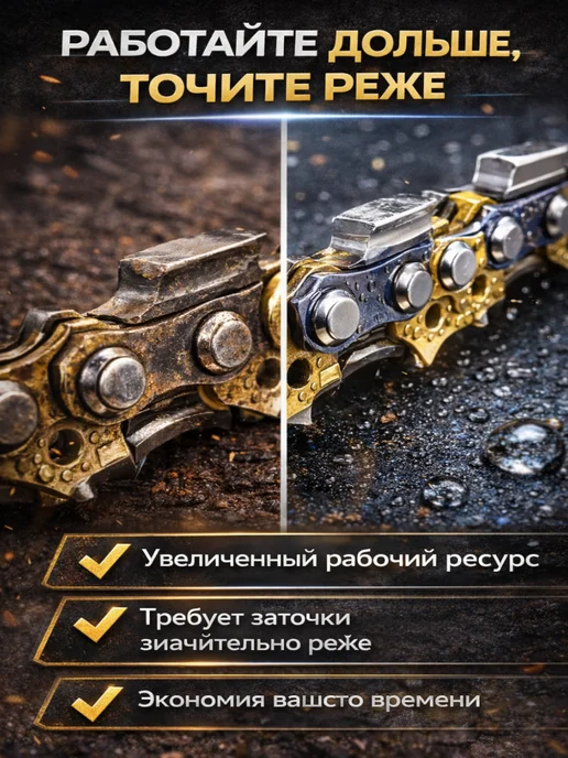 GaminGo Цепь пильная для пилы 45 звеньев шины 12 дюймов, желтый, фото 7