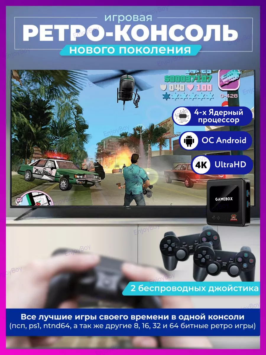 Игровая приставка для телевизора, консоль для детей из 90х EnjoyBoy  104760366 купить за 4 286 ₽ в интернет-магазине Wildberries