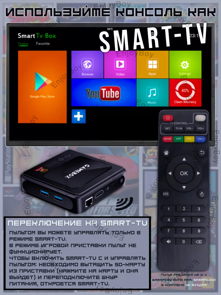 Игровая приставка для телевизора, консоль для детей из 90х EnjoyBoy  104760366 купить за 4 278 ₽ в интернет-магазине Wildberries