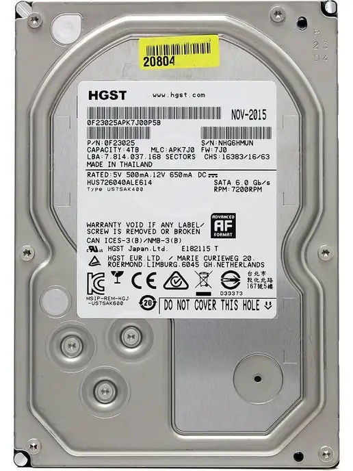 4 ТБ HGST Ultrastar HUS726040ALE614, 4 ТБ, фото 4