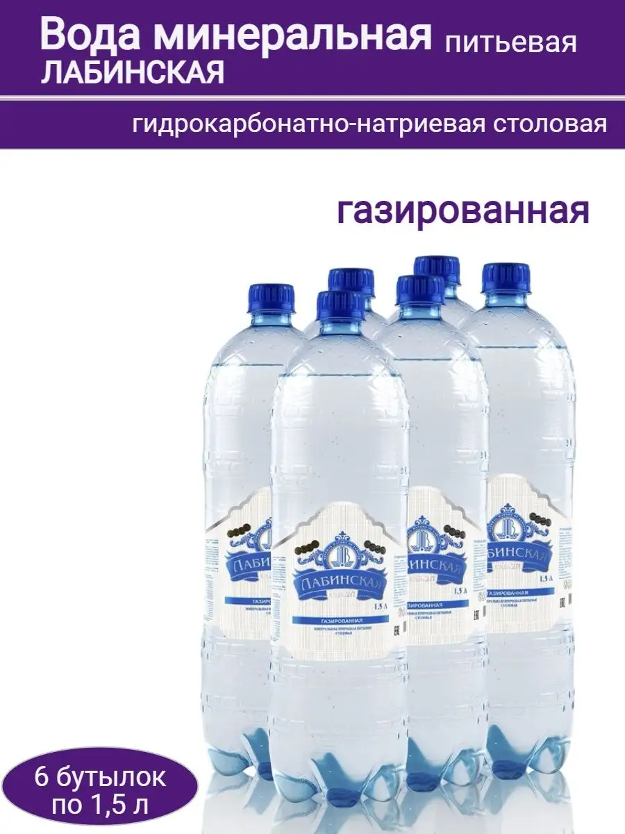 Питьевая вода 1,5 л, газированная Лабинская 104890417 купить за 632 ₽ в  интернет-магазине Wildberries