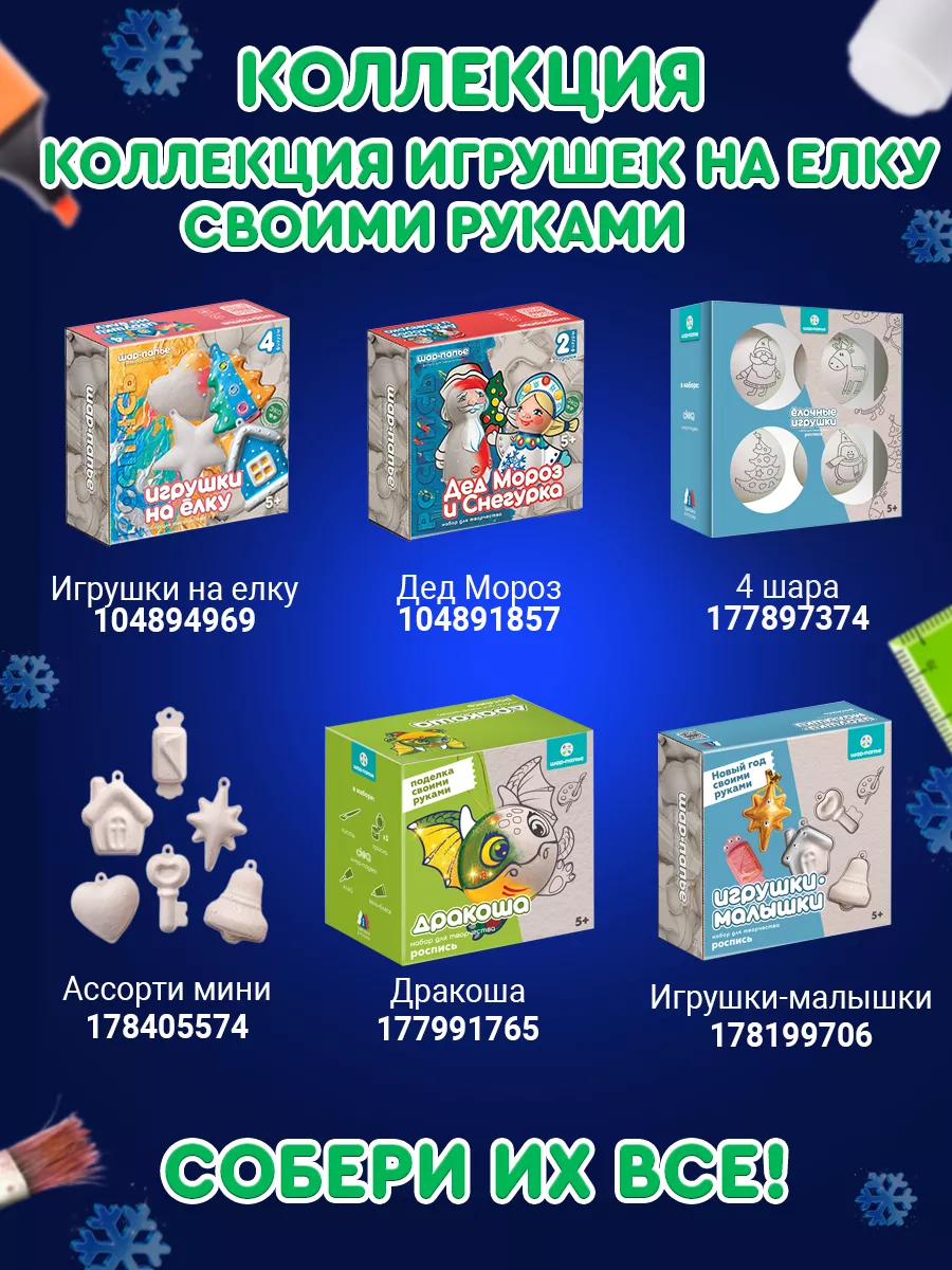 Заготовка для поделки на новый год Игрушки на елку ШАР-ПАПЬЕ 104894969  купить за 500 ₽ в интернет-магазине Wildberries