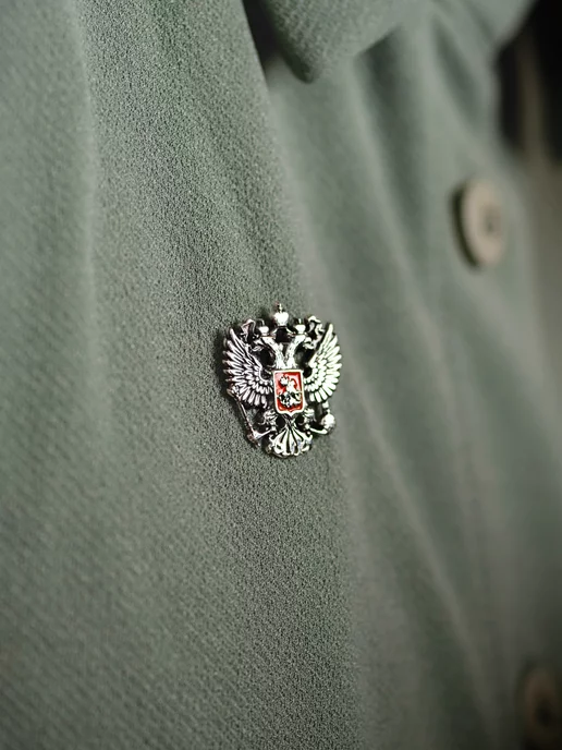 ATLANTA jewelry Брошь значок Герб России серебро 925, серебристый, фото 8