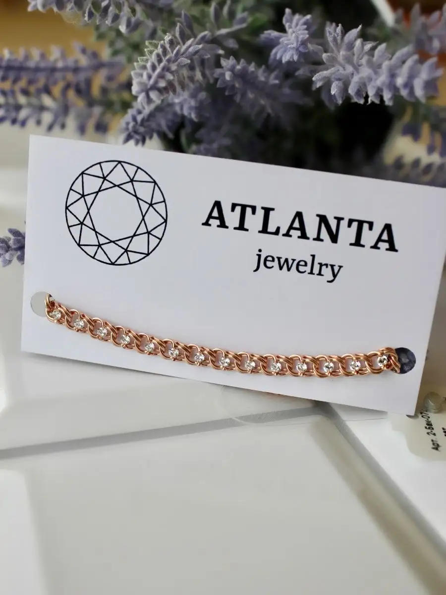 Позолоченный браслет женский на руку серебро 925 с камнями ATLANTA jewelry  104927630 купить за 3 650 ₽ в интернет-магазине Wildberries