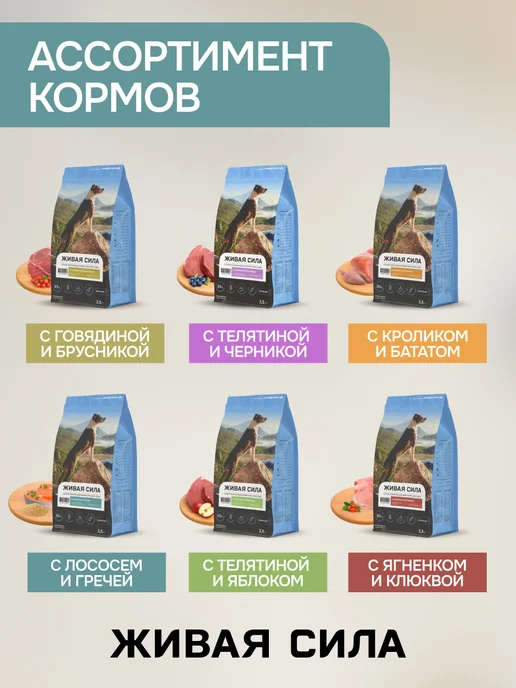 Сухой корм Живая сила для собак, беззерновой, лосось, 2,5 кг, фото 8