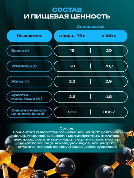 Allmass Гейнер для набора массы 1,5 кг шоколад, 1,5 кг, фото 2