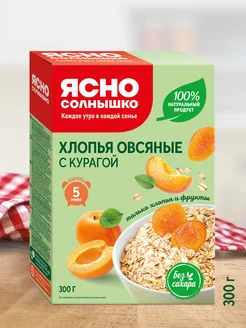 Хлопья овсяные с курагой без сахара, 300 г. Ясно Солнышко 104990166 купить за 90 ₽ в интернет-магазине Wildberries